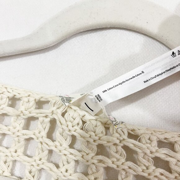 Free People Hayley Crochet Bolero Cream White Open Knit Boho - Size M/L - Picture 4 of 5